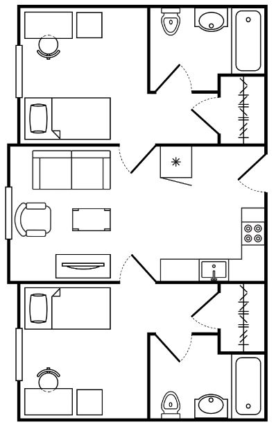 Floor Plan Las Casas 2 Bedroom