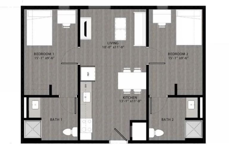 2 bed 2 bath